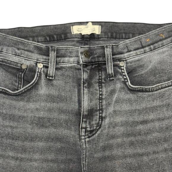 Madewell Kick Out Full Length Jeans Sz 30 Gray Raw Hem Slit Flare. - Picture 5 of 9